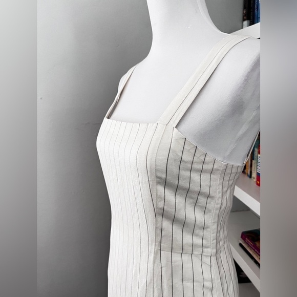 Club Monaco NWT Mini White Striped Linen Dress size 2 - Picture 9 of 15